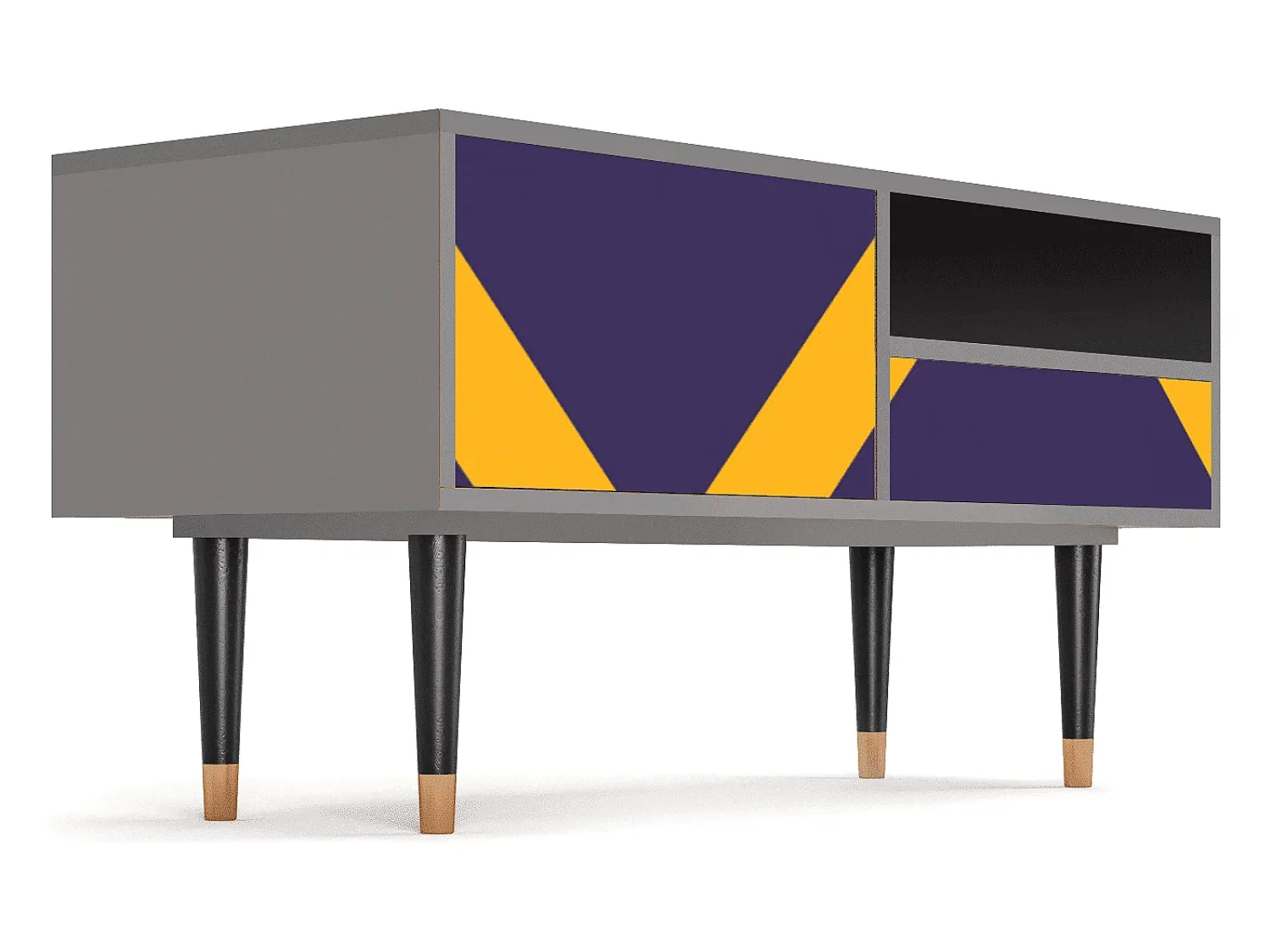 Móvel De Tv| Mueble de TV - 115х59х48 cm - T3 - The Brightest Way, Cinza Cinzento