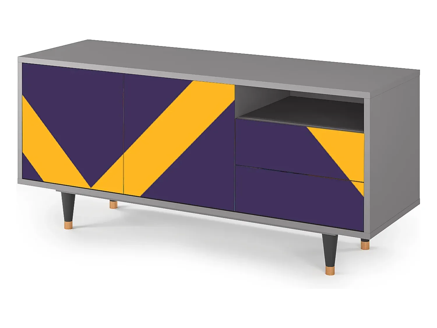 Móvel De Tv* Mueble de TV - 125х56х41 cm - T7 - The Brightest Way, Cinza Cinzento
