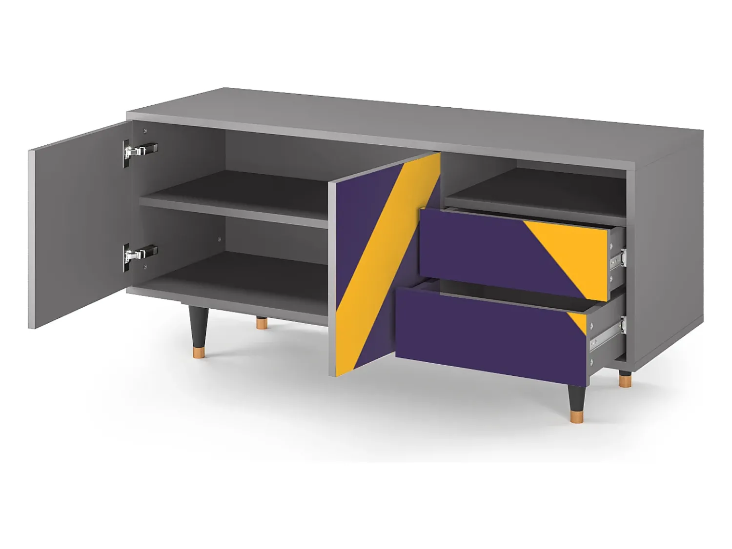 Móvel De Tv* Mueble de TV - 125х56х41 cm - T7 - The Brightest Way, Cinza Cinzento