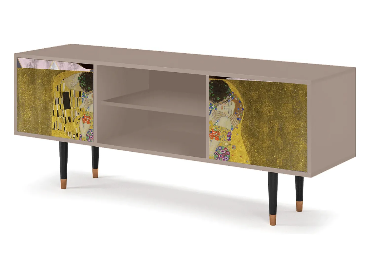 Móvel De Tv* Mueble de TV - 170х69х48 cm - T2 - The Kiss by Klimt , Latte Bege