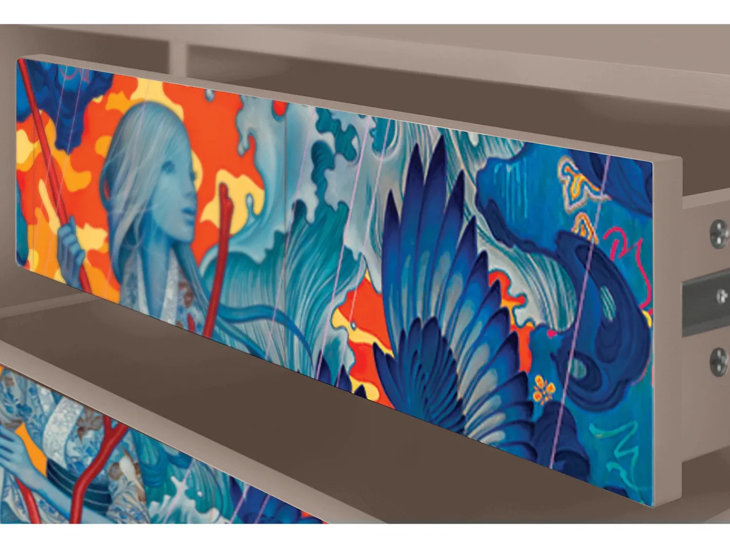 Mueble de TV - 170х59х48 cm - T4 - The Girl - James Jean, Latte^ Móvel De Tv