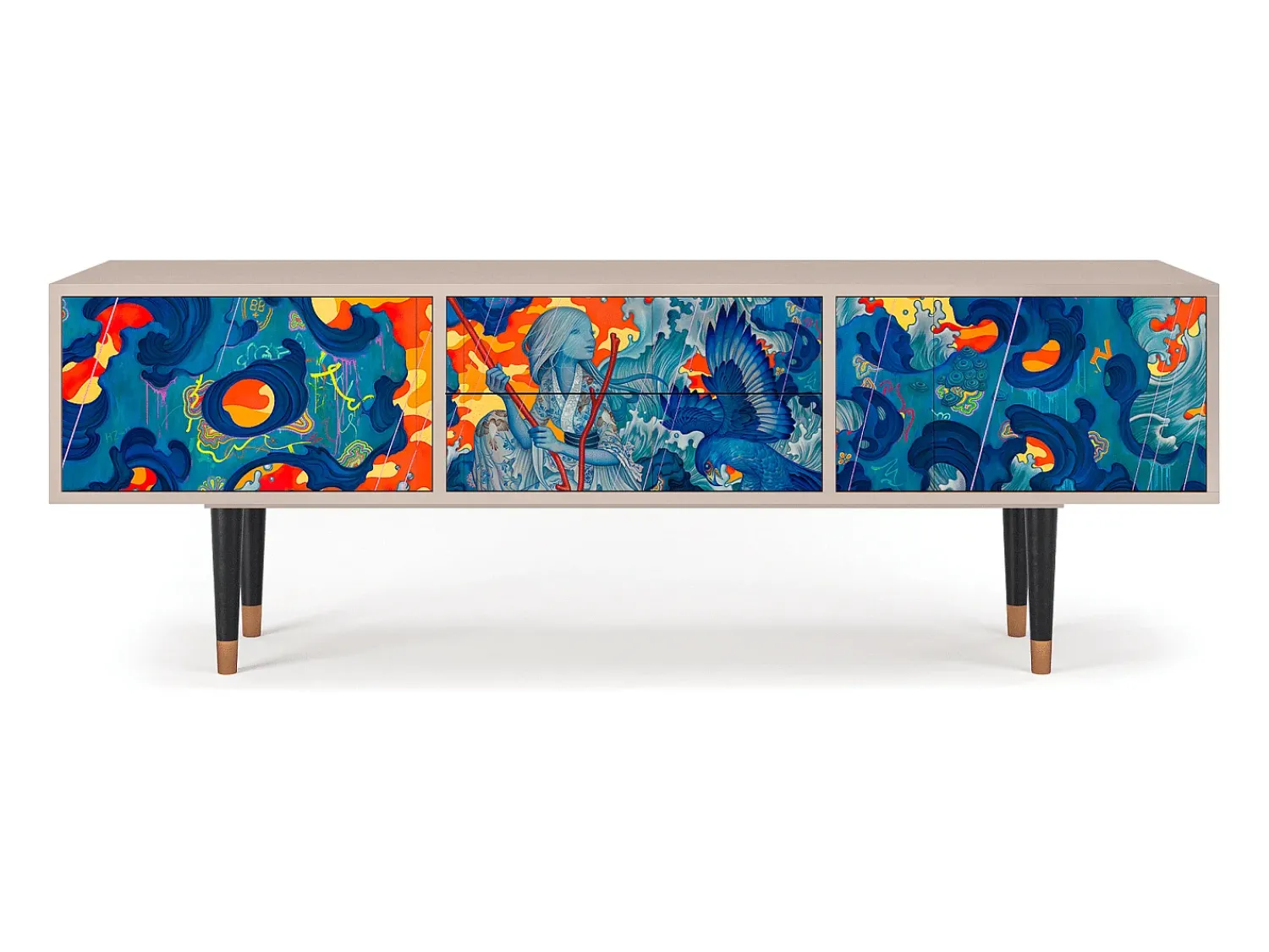 Mueble de TV - 170х59х48 cm - T4 - The Girl - James Jean, Latte^ Móvel De Tv
