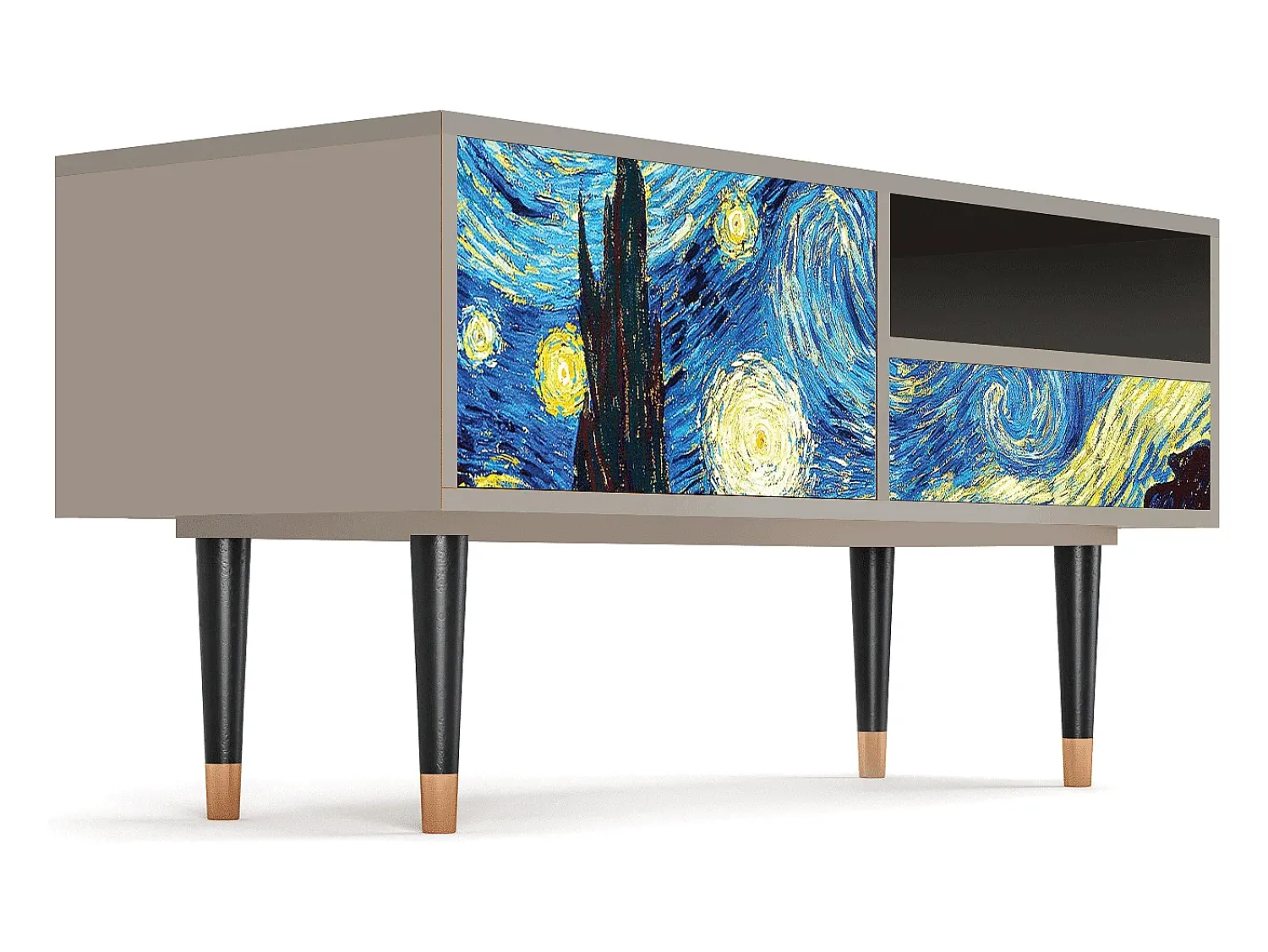 Discount Mueble de TV - 115х59х48 cm - T3 - The Starry Night , Areia Bege