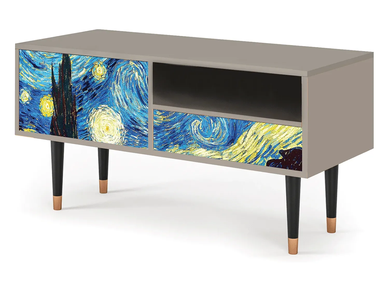Discount Mueble de TV - 115х59х48 cm - T3 - The Starry Night , Areia Bege