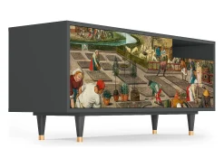 Móvel De Tv* Mueble de TV - 125х56х41 cm - T7 - The Younger - Spring, Antracite Cinza antracite