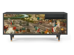 Móvel De Tv* Mueble de TV - 125х56х41 cm - T7 - The Younger - Spring, Antracite Cinza antracite