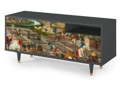 Móvel De Tv* Mueble de TV - 125х56х41 cm - T7 - The Younger - Spring, Antracite Cinza antracite