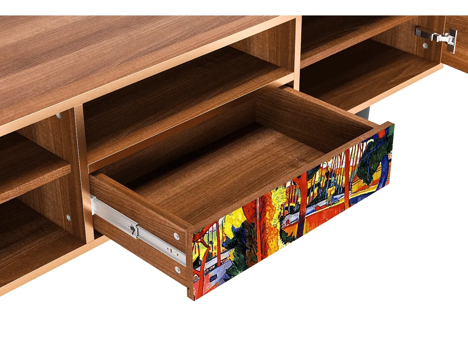 New Mueble de TV - 170х59х41 cm - T6 - The Turning Road, Nogueira Castanho