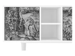 Móvel De Tv| Mueble de TV - 150х69х41 cm - T5 - The Temptation, Branco Bege