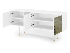 Móvel De Tv* Mueble de TV - 150х69х41 cm - T5 - The Poppy Field , Branco Bege