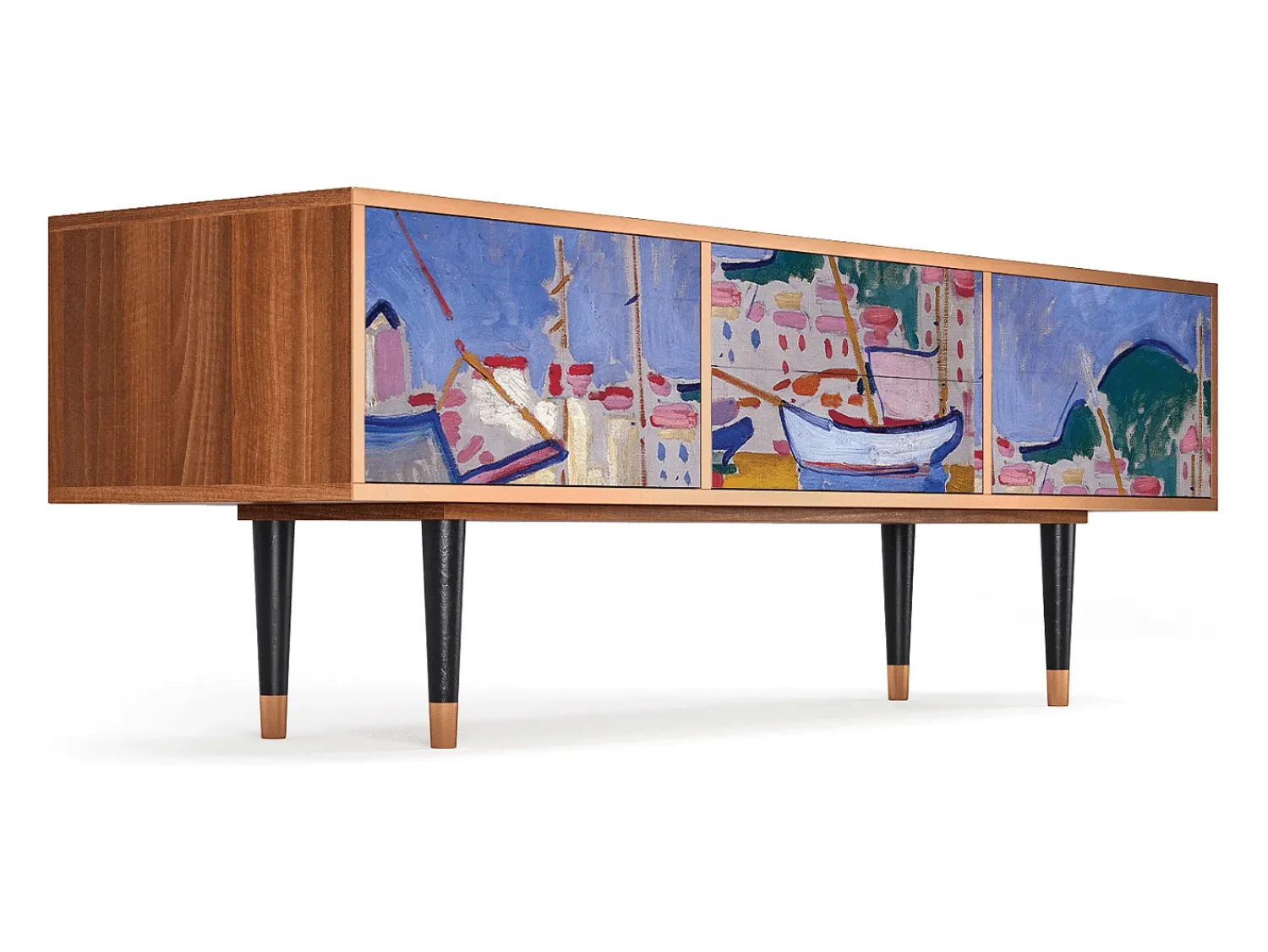 Móvel De Tv| Mueble de TV - 170х59х48 cm - T4 - The Port of Collioure , Nogueira Castanho