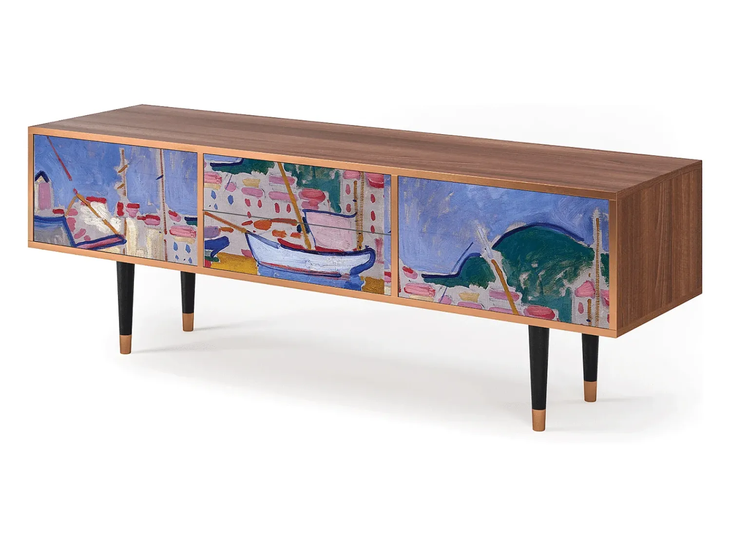 Móvel De Tv| Mueble de TV - 170х59х48 cm - T4 - The Port of Collioure , Nogueira Castanho