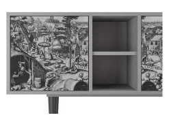 Móvel De Tv* Mueble de TV - 150х69х41 cm - T5 - The Festival of Saint, Cinza Cinzento