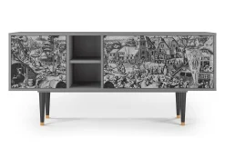 Móvel De Tv* Mueble de TV - 150х69х41 cm - T5 - The Festival of Saint, Cinza Cinzento