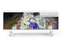 Móvel De Tv* Mueble de TV - 125х56х41 cm - T7 - The Maiden by Klimt, Branco Bege
