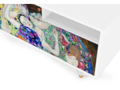 Móvel De Tv* Mueble de TV - 125х56х41 cm - T7 - The Maiden by Klimt, Branco Bege