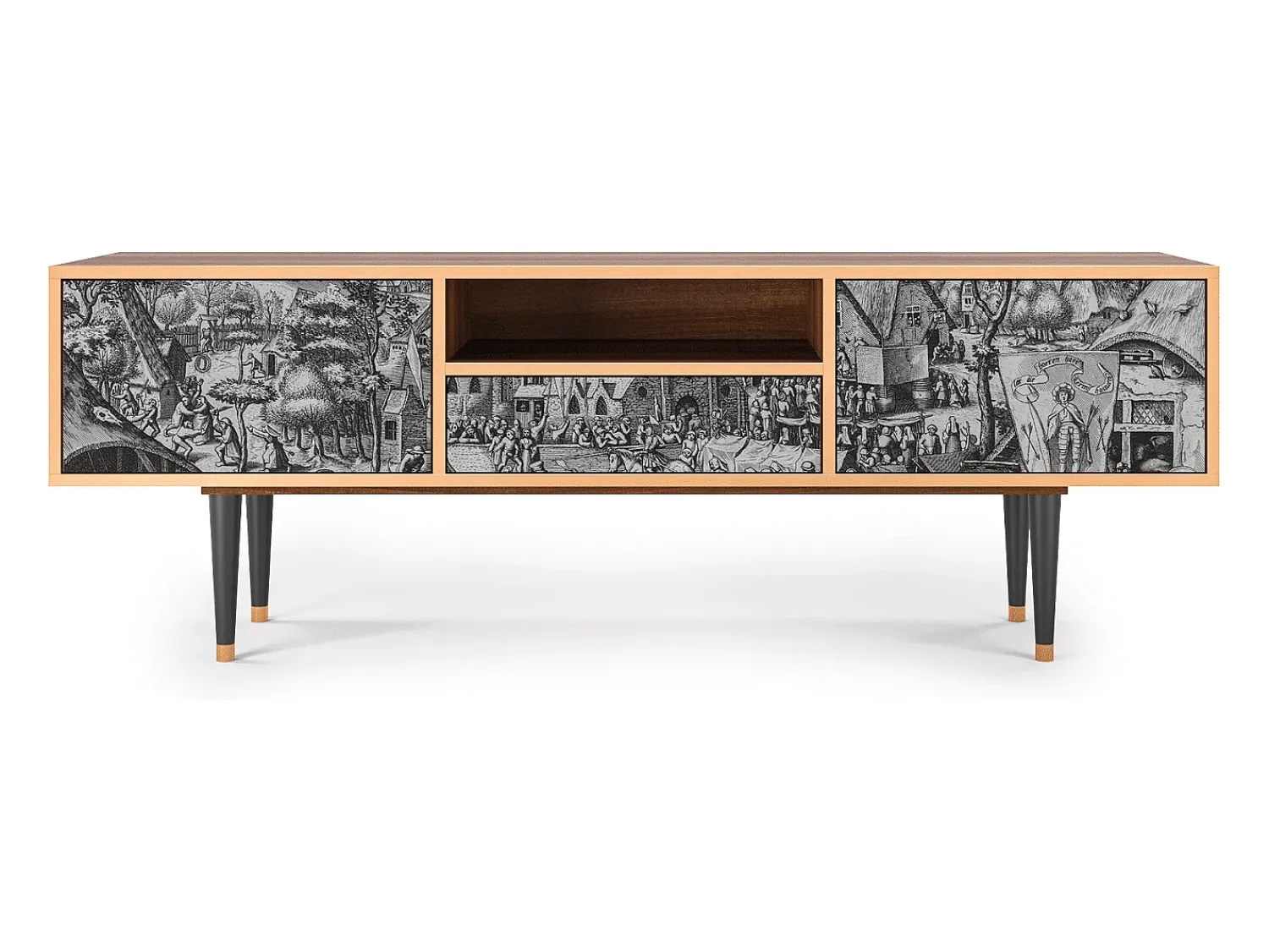 Móvel De Tv| Mueble de TV - 170х59х41 cm - T6 - The Festival of Saint, Nogueira Castanho