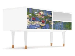 Móvel De Tv| Mueble de TV - 115х59х48 cm - T3 - The water lily pond , Branco Bege