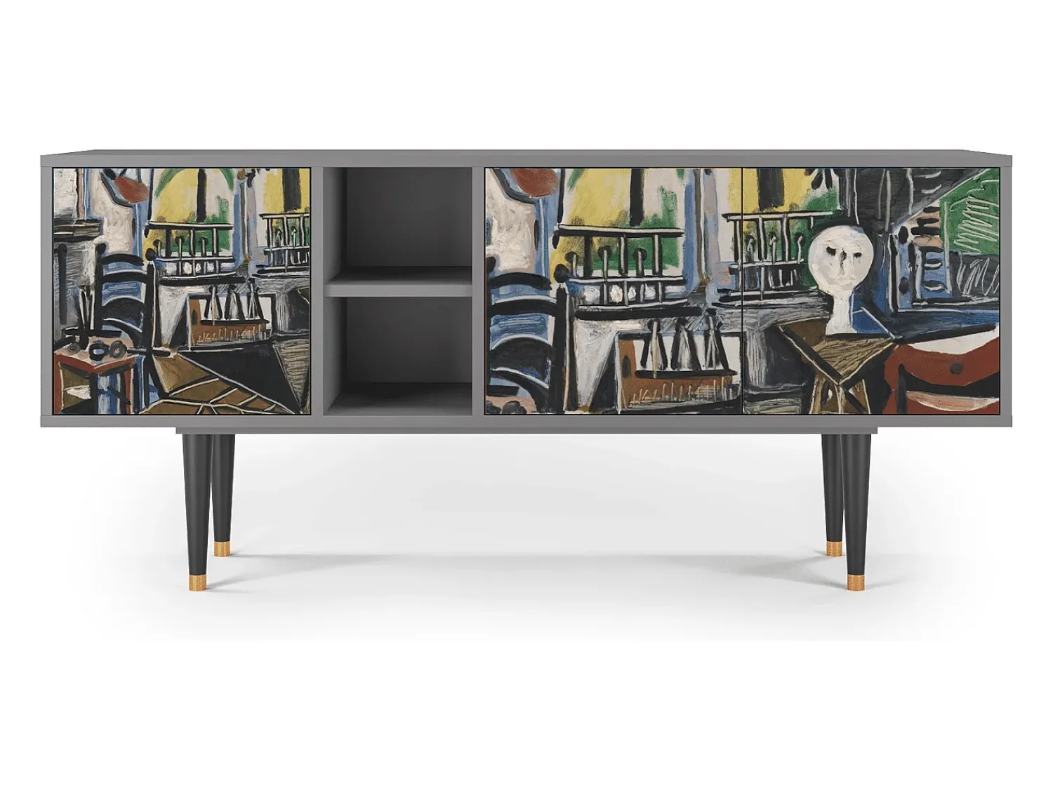 Outlet Mueble de TV - 150х69х41 cm - T5 - The Studio , Cinza Cinzento