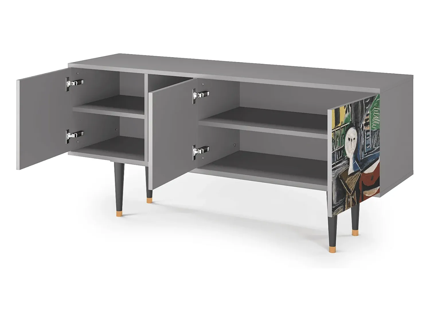 Outlet Mueble de TV - 150х69х41 cm - T5 - The Studio , Cinza Cinzento