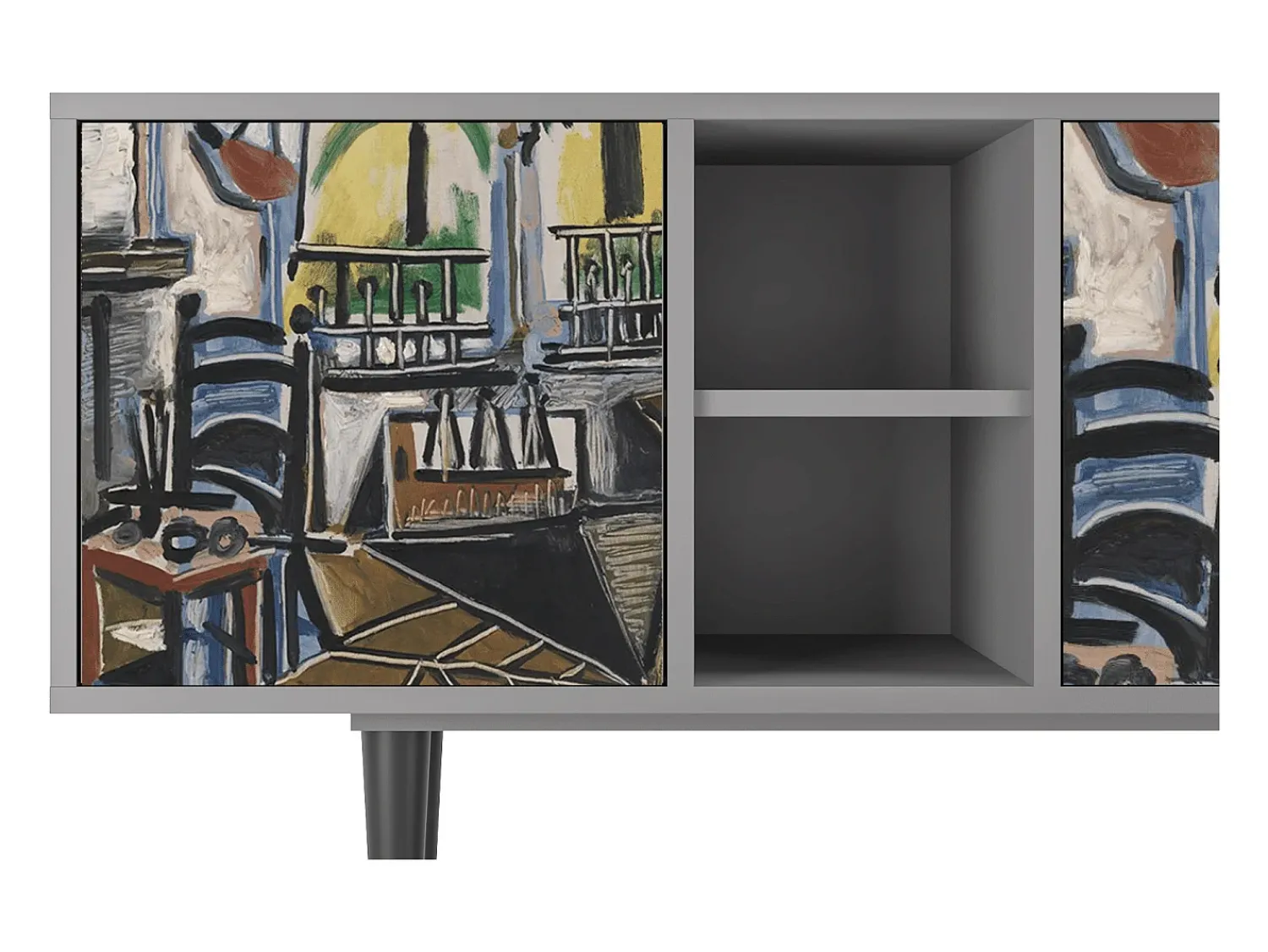Outlet Mueble de TV - 150х69х41 cm - T5 - The Studio , Cinza Cinzento