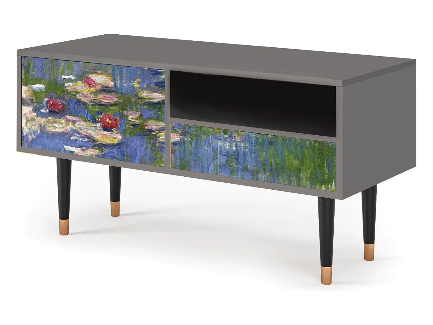 Mueble de TV - 115х59х48 cm - T3 - The water lily pond , Cinza^ Móvel De Tv