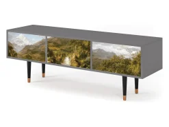 Móvel De Tv| Mueble de TV - 170х59х48 cm - T4 - The Heart of the Andes , Cinza Cinzento