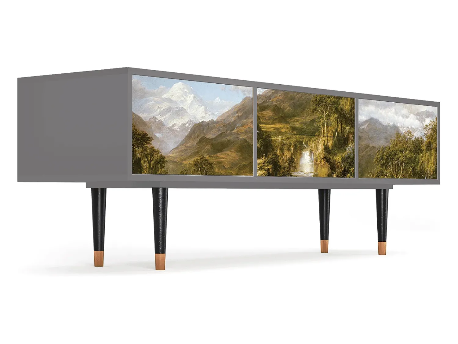 Móvel De Tv| Mueble de TV - 170х59х48 cm - T4 - The Heart of the Andes , Cinza Cinzento