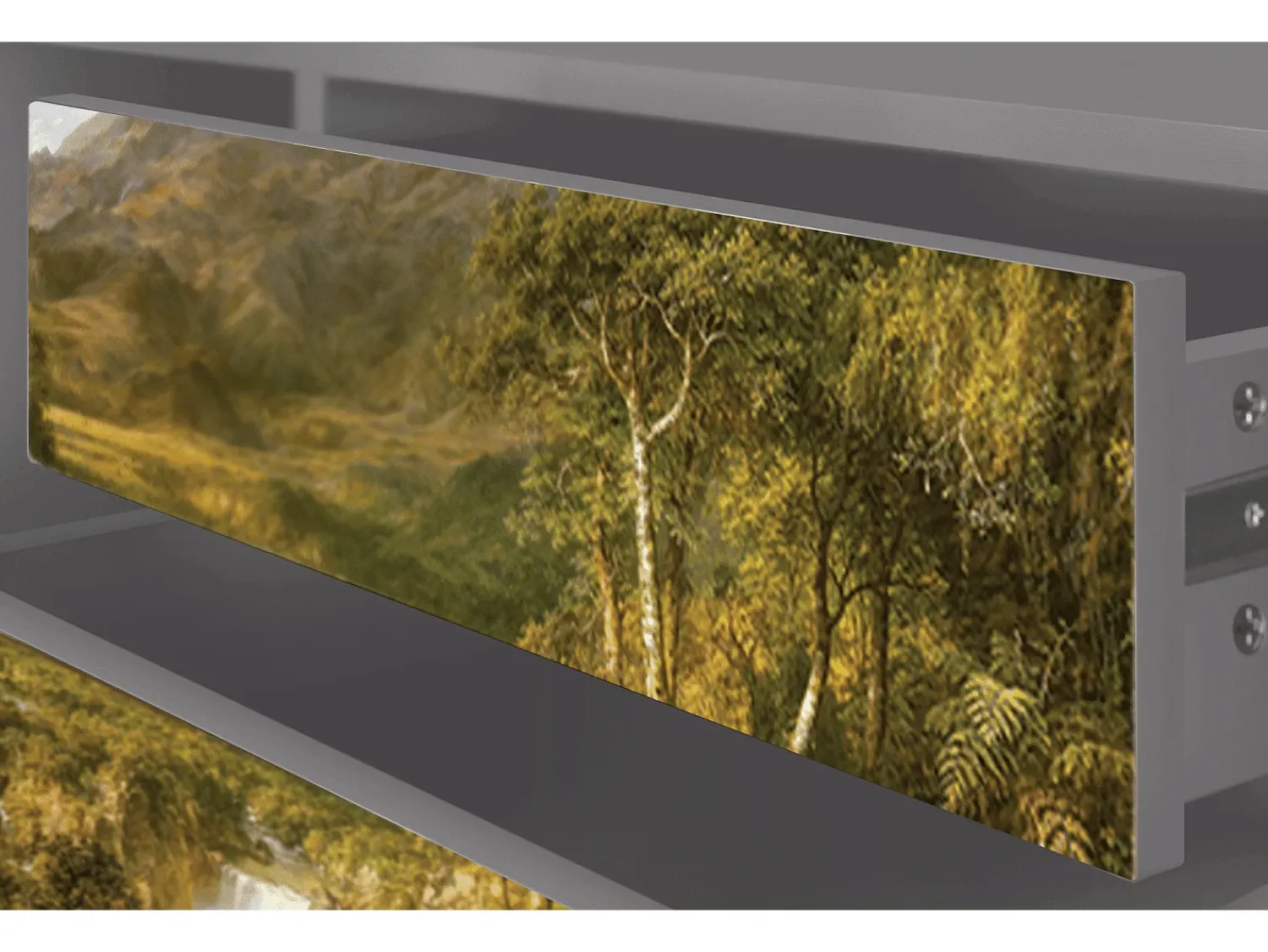 Móvel De Tv| Mueble de TV - 170х59х48 cm - T4 - The Heart of the Andes , Cinza Cinzento