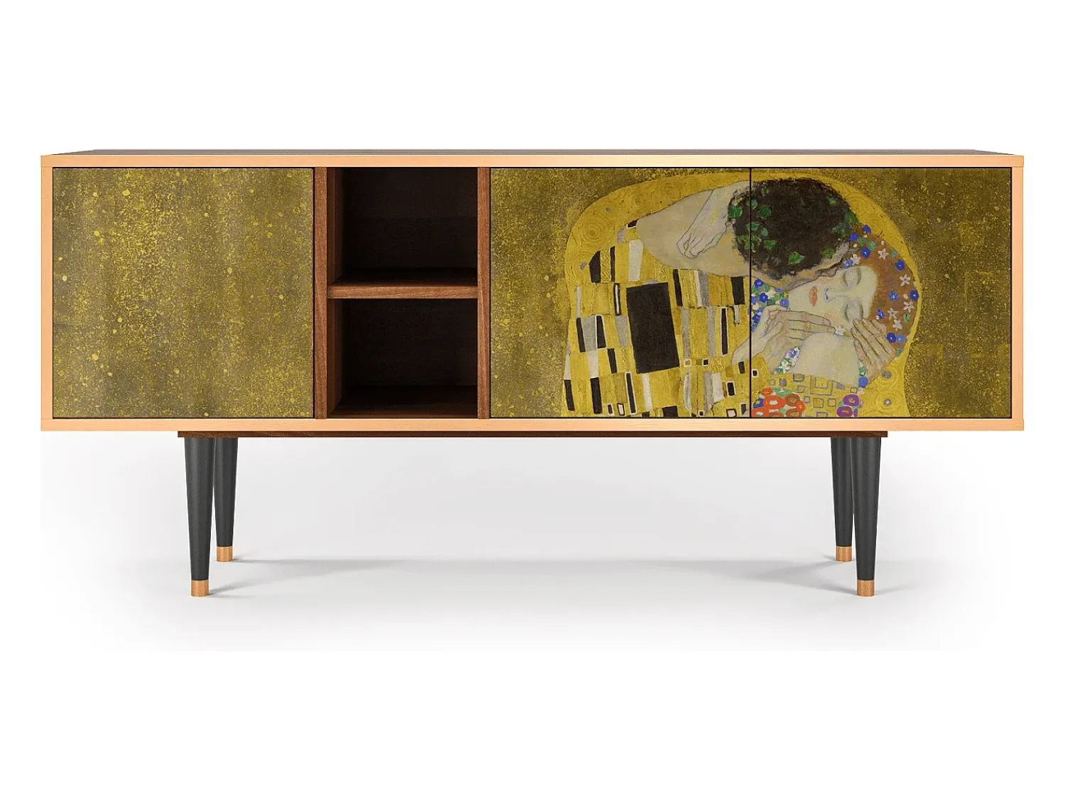 Móvel De Tv* Mueble de TV - 150х69х41 cm - T5 - The Kiss by Klimt , Nogueira Castanho