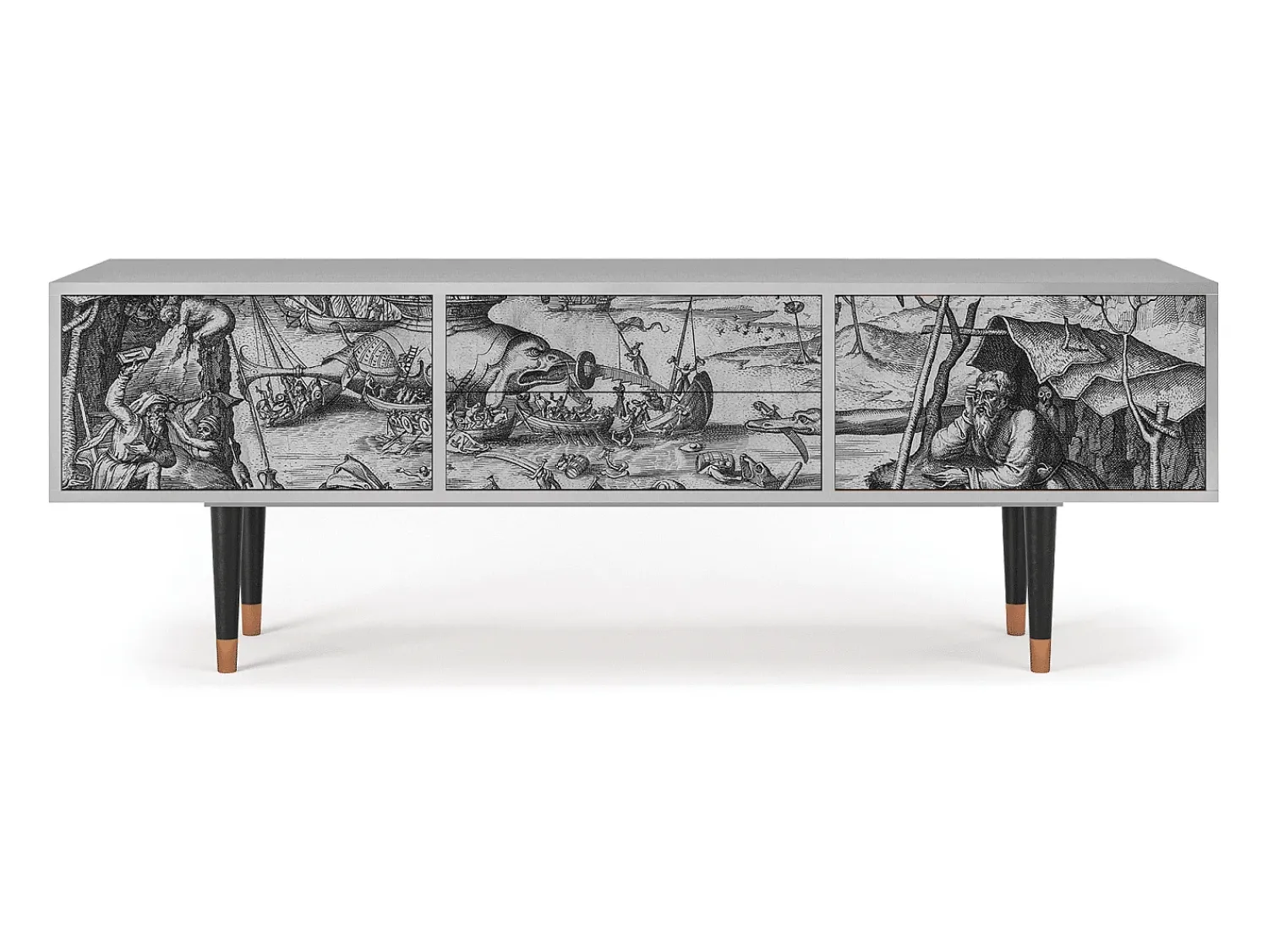 Móvel De Tv* Mueble de TV - 170х59х48 cm - T4 - The Temptation, Cinza Cinzento