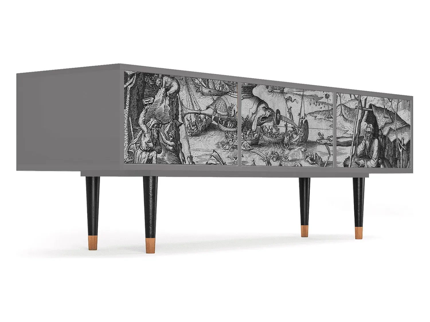 Móvel De Tv* Mueble de TV - 170х59х48 cm - T4 - The Temptation, Cinza Cinzento
