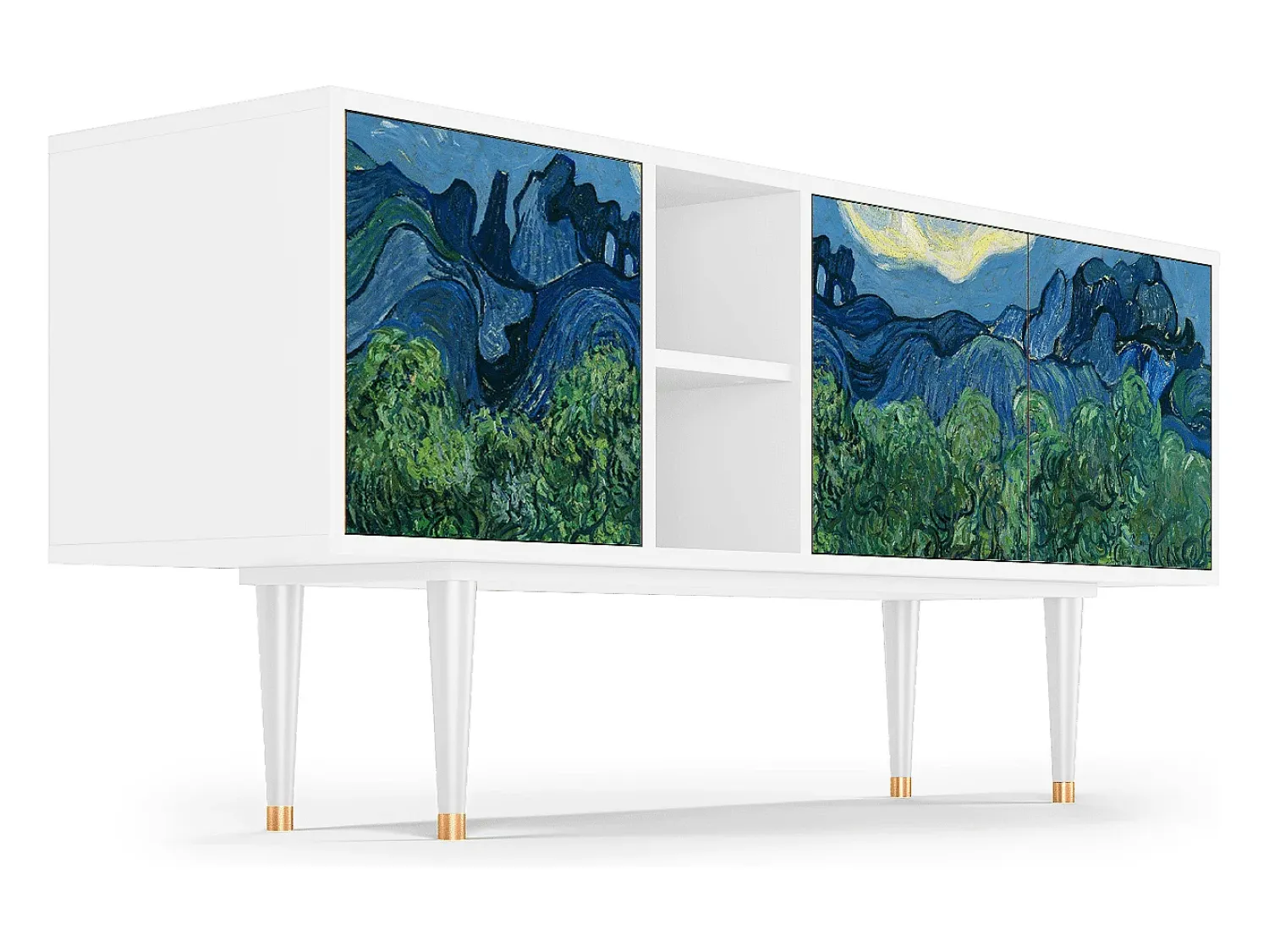 Móvel De Tv* Mueble de TV - 150х69х41 cm - T5 - The Oil Trees, Branco Bege