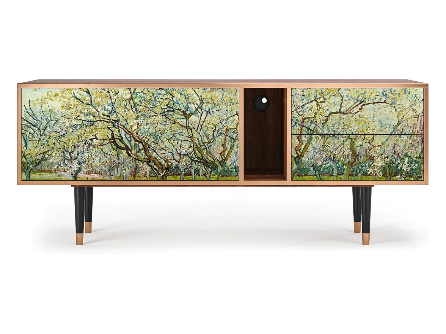 Mueble de TV - 170х69х48 cm - T1 - The Branco Orchard, Nogueira^ Móvel De Tv