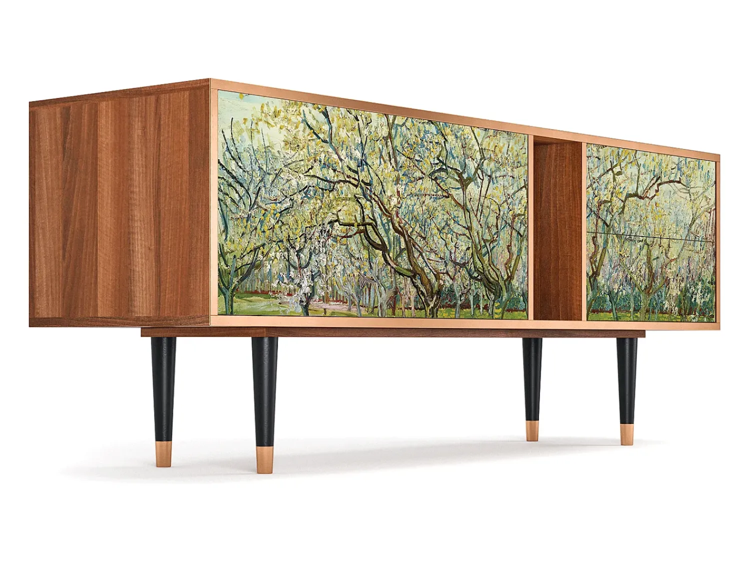 Mueble de TV - 170х69х48 cm - T1 - The Branco Orchard, Nogueira^ Móvel De Tv