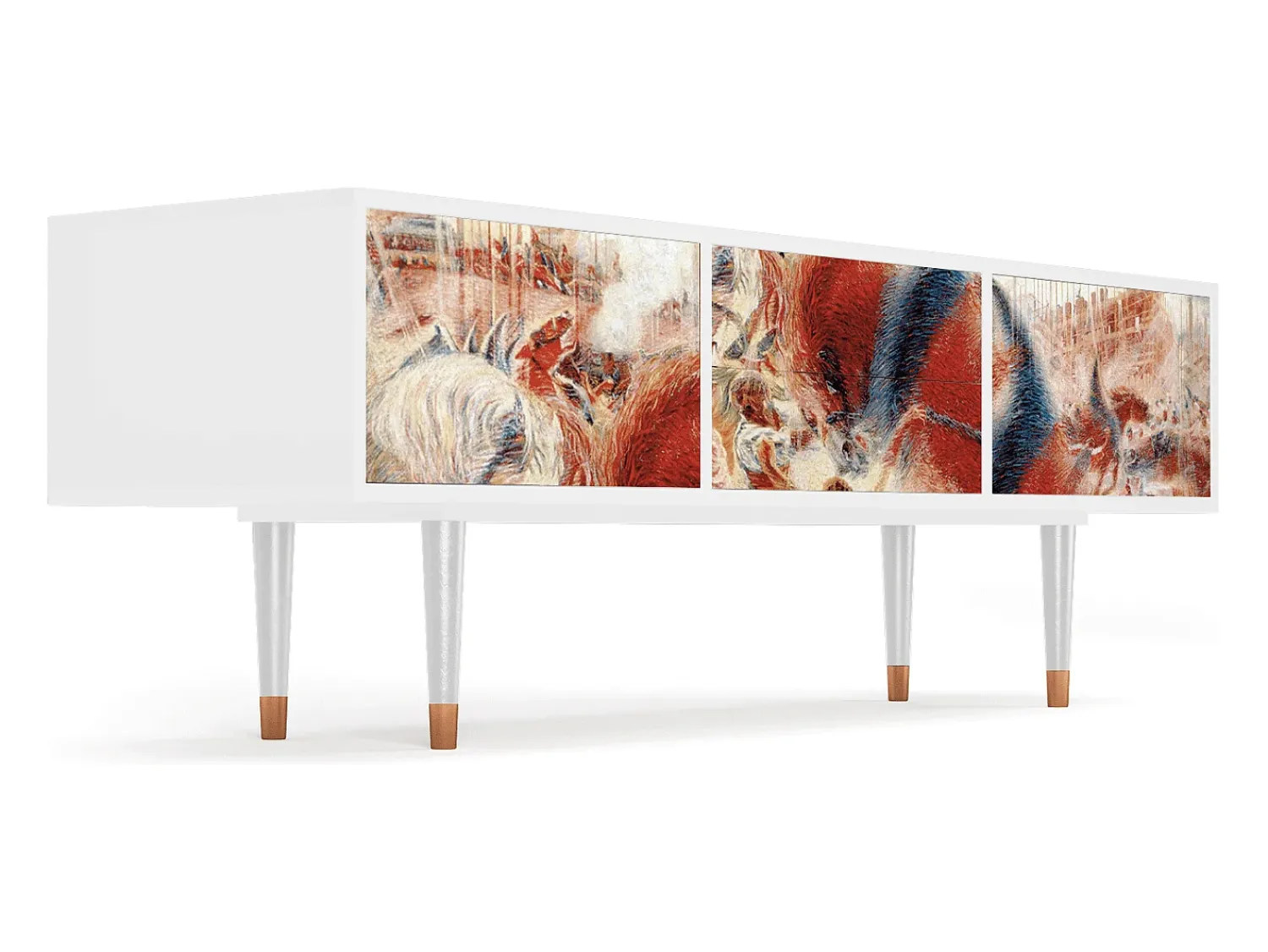 Clearance Mueble de TV - 170х59х48 cm - T4 - The City Rises, Branco Bege