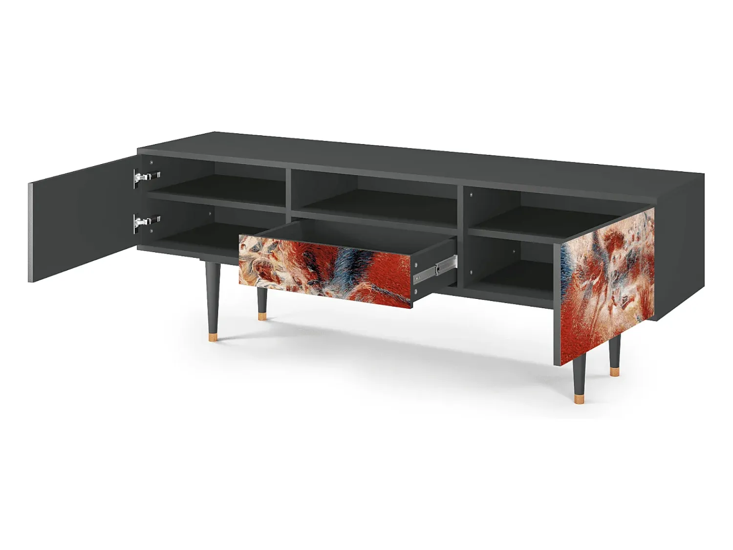 Mueble de TV - 170х59х41 cm - T6 - The City Rises, Antracite^ Móvel De Tv