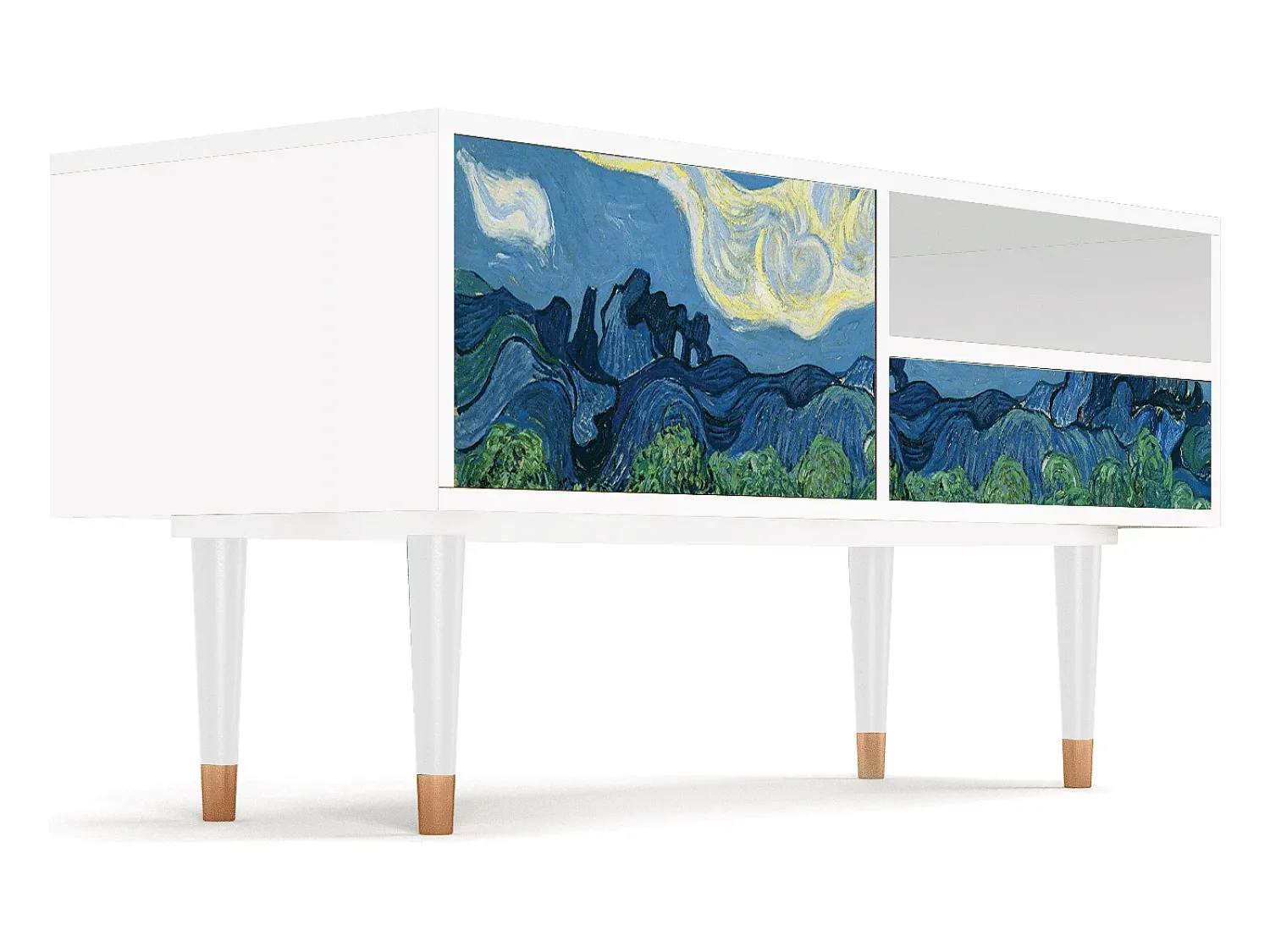 Móvel De Tv| Mueble de TV - 115х59х48 cm - T3 - The Oil Trees, Branco Bege