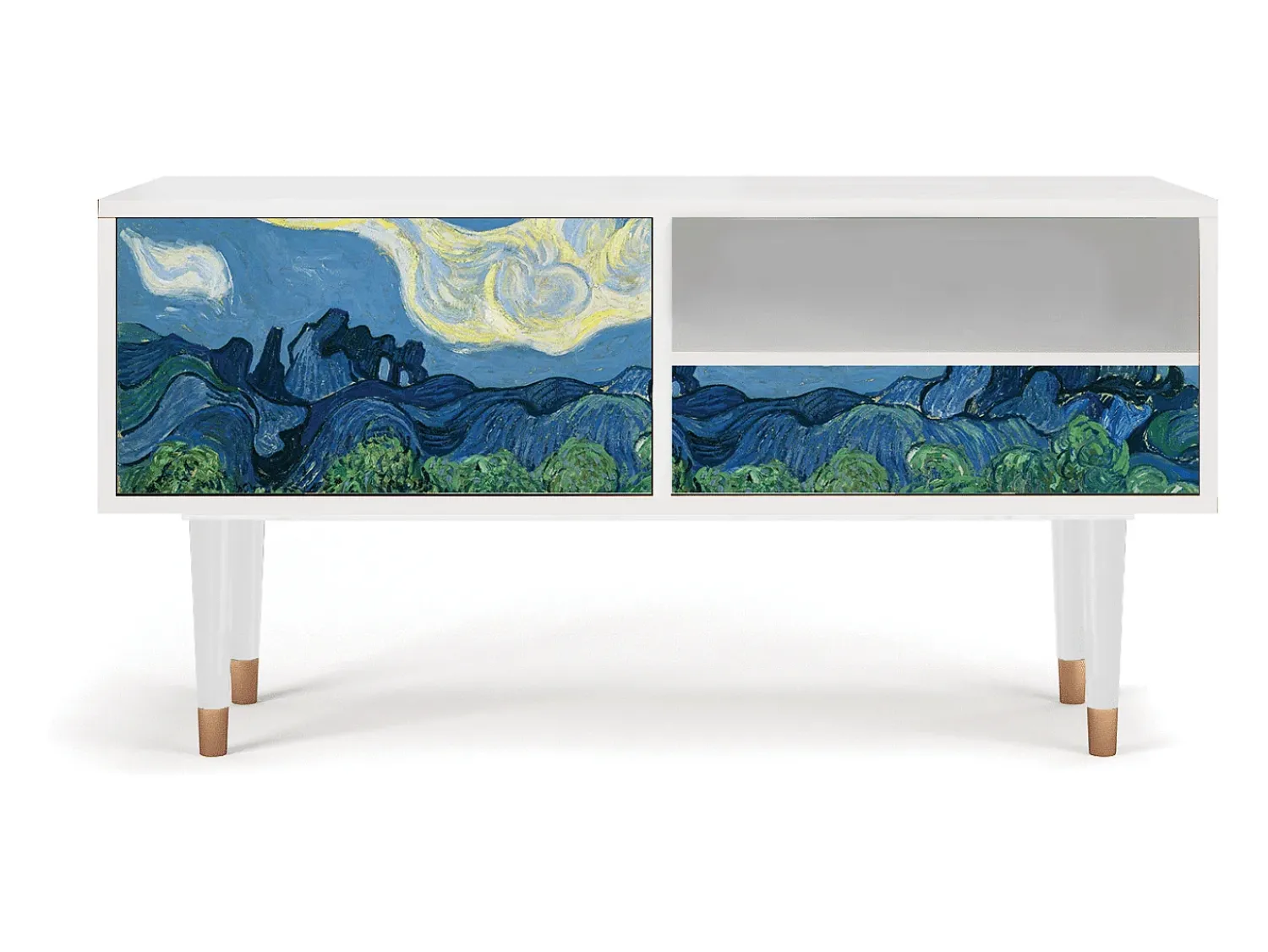 Móvel De Tv| Mueble de TV - 115х59х48 cm - T3 - The Oil Trees, Branco Bege