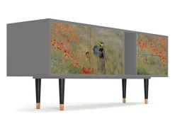 Móvel De Tv| Mueble de TV - 170х69х48 cm - T1 - The Poppy Field , Cinza Cinzento