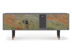 Móvel De Tv| Mueble de TV - 170х69х48 cm - T1 - The Poppy Field , Cinza Cinzento