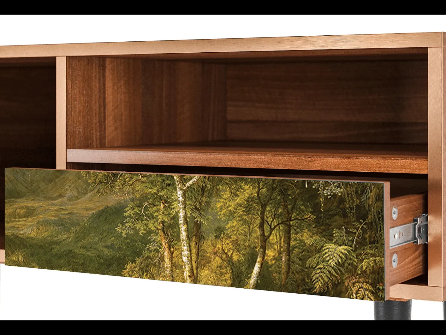 Móvel De Tv| Mueble de TV - 115х59х48 cm - T3 - The Heart of the Andes , Nogueira Castanho