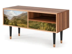 Móvel De Tv| Mueble de TV - 115х59х48 cm - T3 - The Heart of the Andes , Nogueira Castanho