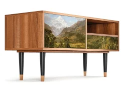 Móvel De Tv| Mueble de TV - 115х59х48 cm - T3 - The Heart of the Andes , Nogueira Castanho