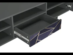 Móvel De Tv* Mueble de TV - 170х59х41 cm - T6 - The Amethyst, Antracite Cinza antracite