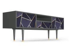 Móvel De Tv* Mueble de TV - 170х59х41 cm - T6 - The Amethyst, Antracite Cinza antracite