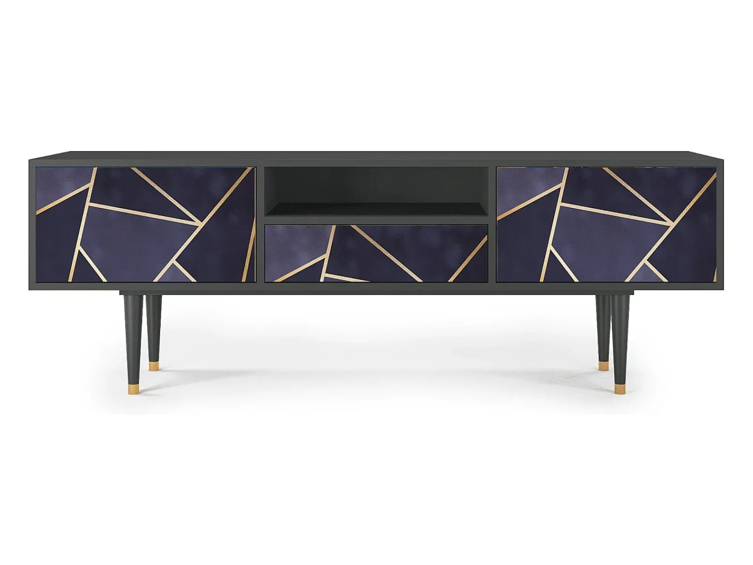 Móvel De Tv* Mueble de TV - 170х59х41 cm - T6 - The Amethyst, Antracite Cinza antracite