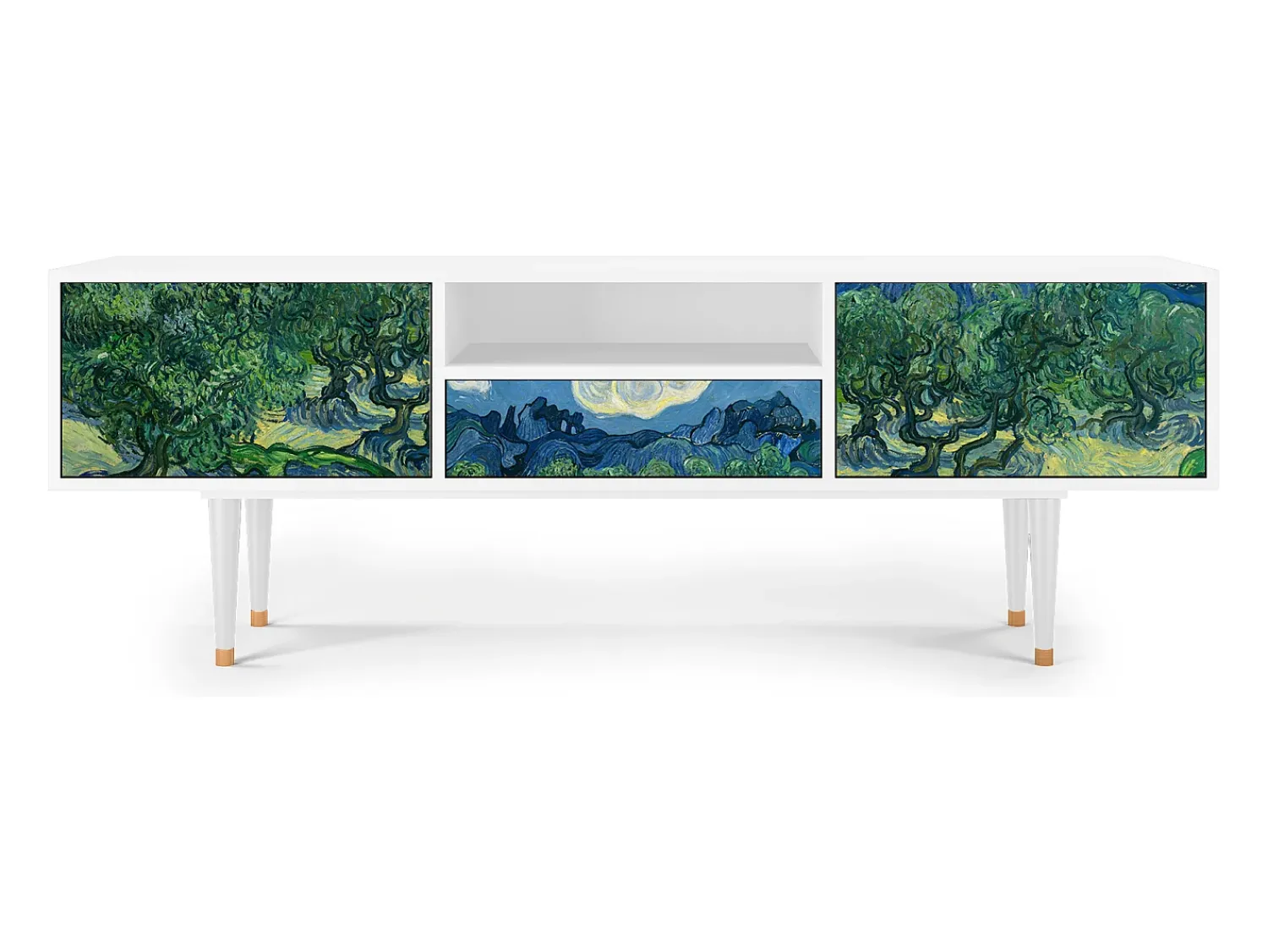 Móvel De Tv| Mueble de TV - 170х59х41 cm - T6 - The Oil Trees, Branco Bege
