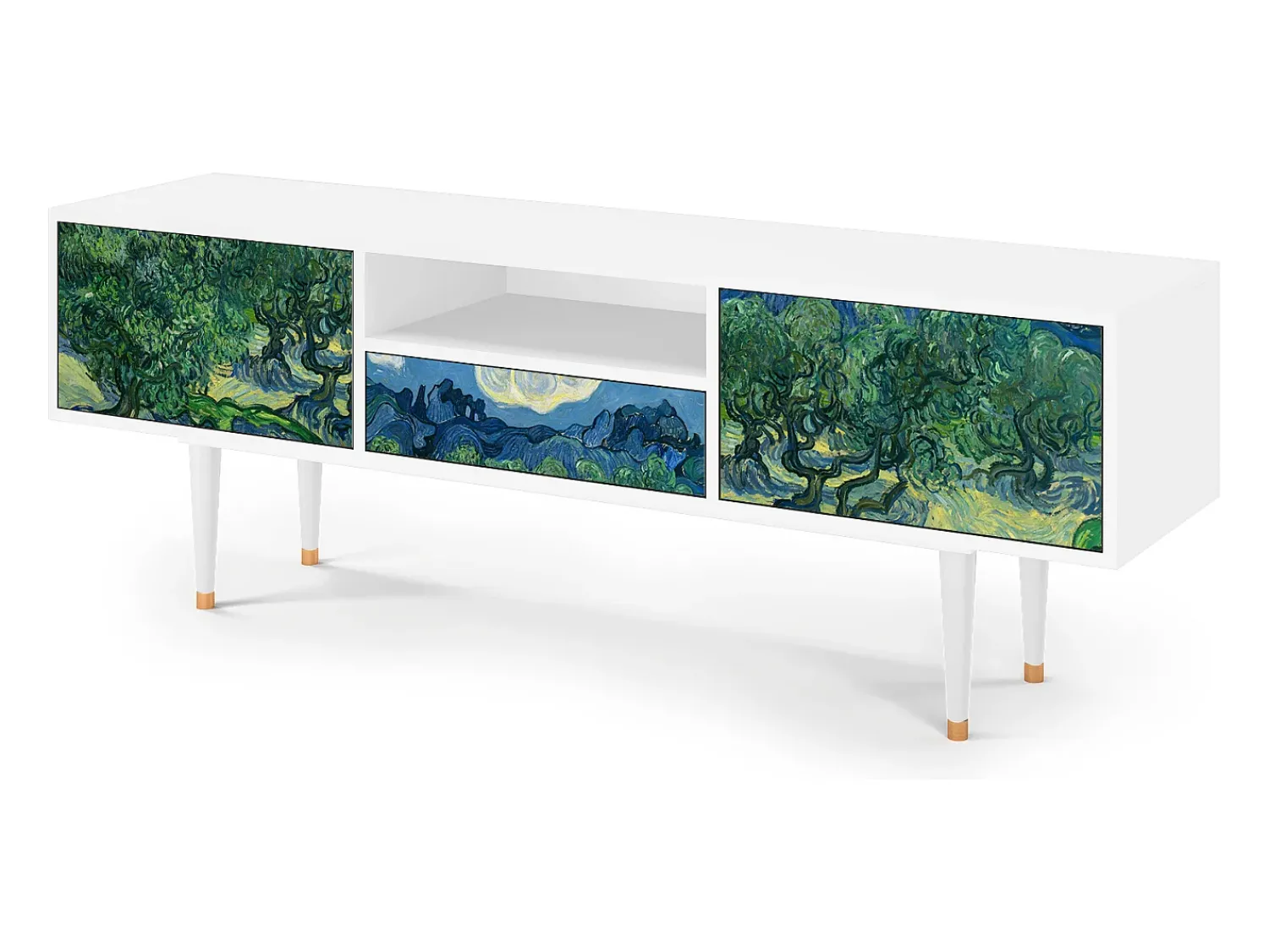 Móvel De Tv| Mueble de TV - 170х59х41 cm - T6 - The Oil Trees, Branco Bege