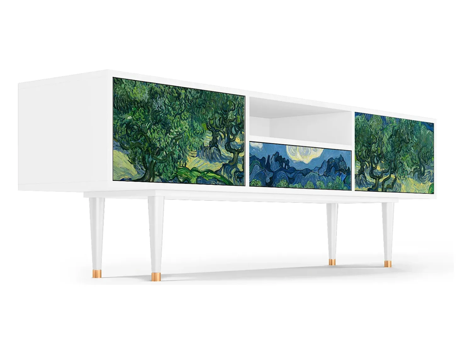 Móvel De Tv| Mueble de TV - 170х59х41 cm - T6 - The Oil Trees, Branco Bege